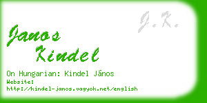 janos kindel business card
